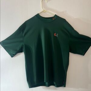 Nike Dark Green Men's Short Sleeve Tee University of Miami football team